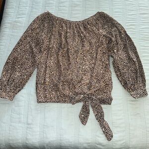 CeCe off the Shoulder Leopard Print top Women’s pull on Blouse